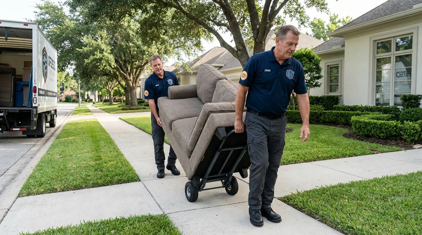 Local residential moving crew loading furniture in Rodeo, CA